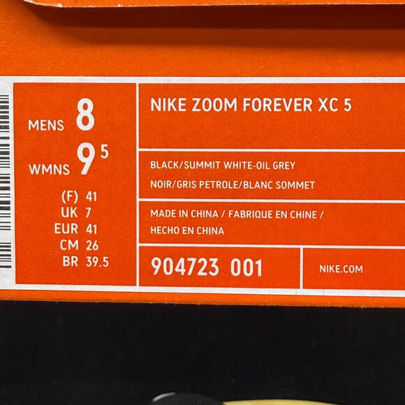 Nike Zoom Forever XC 5 Black Oil Gray Size 8 Brand New with Box 904723-001 main image 7